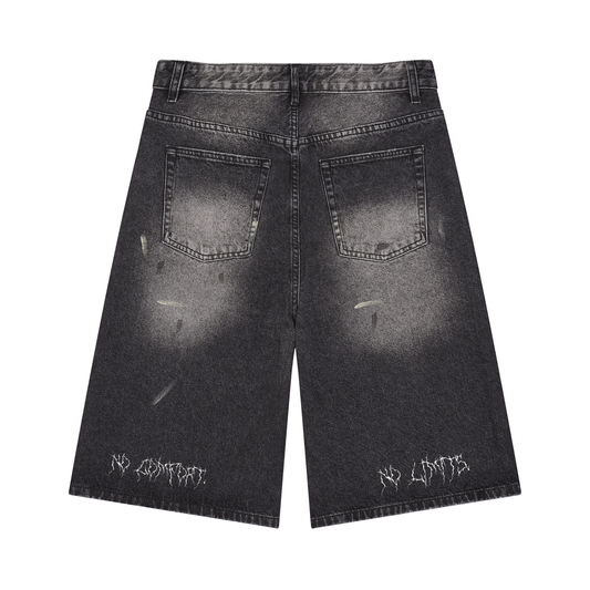 STASH Vintage Wash Wide Leg Denim Shorts